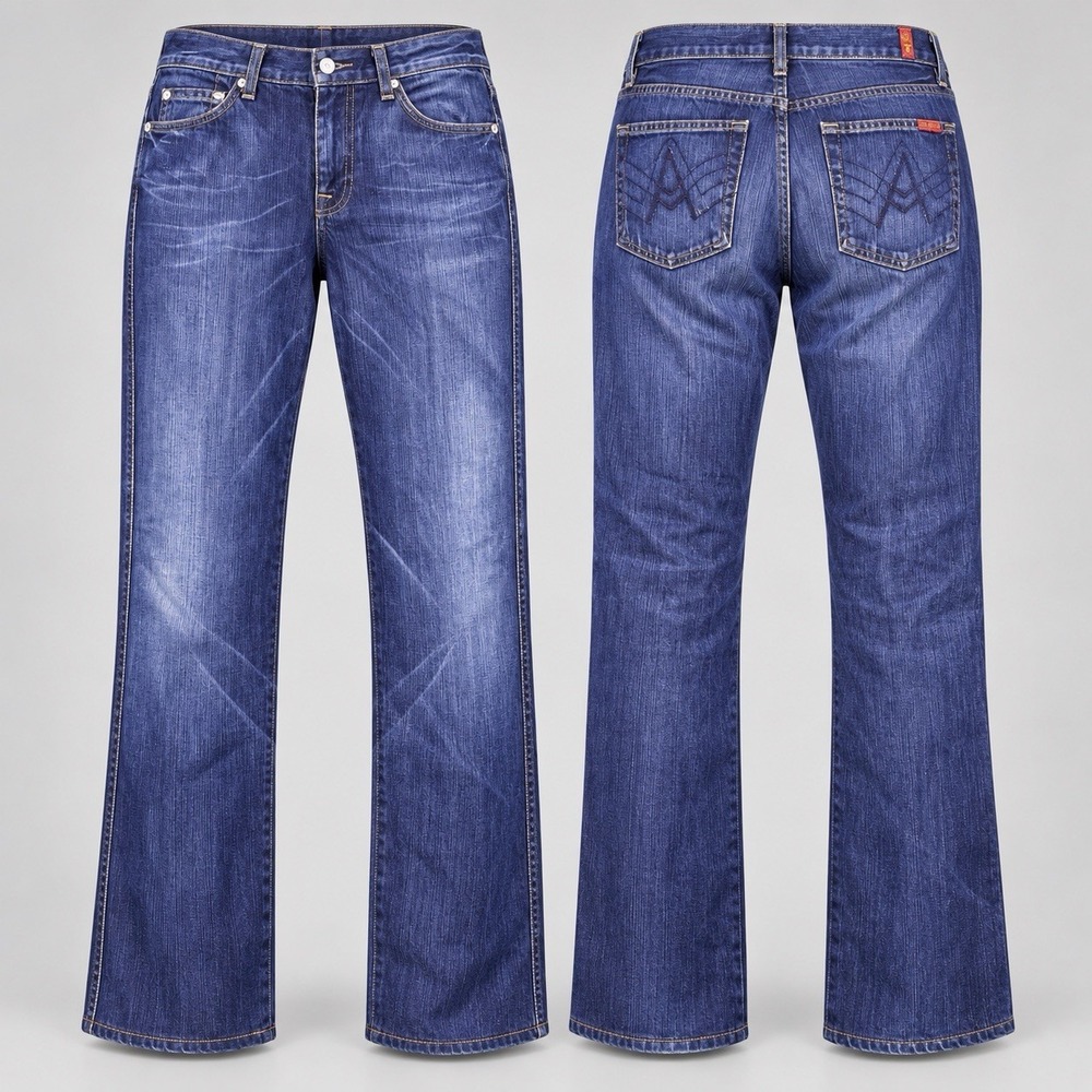 7 For All Mankind Bootcut 31 L/31.5 Dark Wash Jeans VTG  A pocket low rise